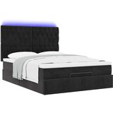 vidaXL Otomanski krevet s madracima&LED crni 140x190 cm baršunasti | shoptok.hr