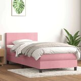 Box Spring krevet s madracem ružičasti 100x220 cm baršun Cijene