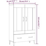 Visoka komoda sjajna bijela 70x31x115 cm od konstruiranog drva | shoptok.hr