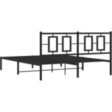  Metalni okvir za krevet s uzglavljem crni 150x200 cm | shoptok.hr