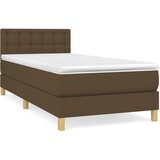  s oprugama i madracem tamnosmeđi 90 x 200 cm od tkanine | shoptok.hr