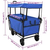  Sklopiva ručna kolica Crna 105 x 56.5 x 116 cm Oxford tkanina - Plava | shoptok.hr