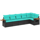  6-dijelni set vrtnih sofa od poliratana s jastucima crni | shoptok.hr