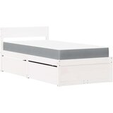  Krevet s ladicama i madracem bijeli 90 x 190 cm od borovine | shoptok.hr