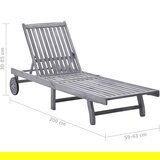  Vrtni ležalnik z blazino sivi trden akacijev les | Shoptok.si