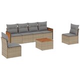 Maison Chic Seti vrtnega pohištva - Vrtna garnitura - Vrtni pohištvo set 7-delna z blazinami bež poli ratan, (21808478) | Shoptok.si
