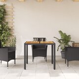  Vrtni stol s pločom od drva bagrema crni 90x90x75 cm poliratana | Eponuda.ba
