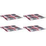  Jastuci za vrtne stolice 4kom crveni karirani 50x50x4cm tkanina | shoptok.hr