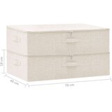 vidaXL Škatla za shranjevanje 2 kosa blago 70x40x18 cm krem, (20709615) | Shoptok.si