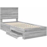  Krevetna konstrukcija Siva Sonoma 90 x 200 cm Konstruirano drvo | shoptok.hr