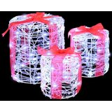 vidaXL Dekoracija Darilne Škatle 3 pcs Hladno bela 20 x 20 x 21 cm | Shoptok.si