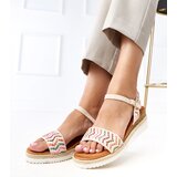  Beige Crochet Wedge Sandals Versala | shoptok.hr