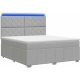  LED okvir za krevet s madracem Svjetlosiva 180 x 200 cm Tkanina | shoptok.hr