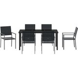  Vrtni set za objed 7 kom. Crna poliratan | shoptok.hr