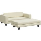 The Living Store Otroški kavč s stolčkom za noge krem 100x50x30 cm umetno usnje - Otroški Kavč, (21494780) | Shoptok.si