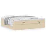 vidaXL Otomanski okvir kreveta s madracima krem 160x200cm od tkanine | shoptok.hr