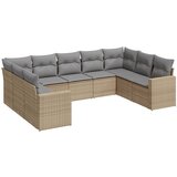  The Living Store Vrtna garnitura 9-delna z blazinami bež poli ratan - Vrtna Sedežna Garniture, (21449655) | Shoptok.si