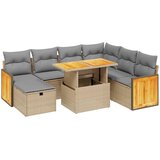 Maison Chic Seti vrtnega pohištva - Vrtna garnitura - Vrtni pohištvo set 8-delna z blazinami bež poli ratan, (21800865) | Shoptok.si