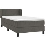 Box spring krevet s madracem tamnosivi 90x190 cm baršunasti | shoptok.hr