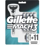 Gillette mach3 brijač+ zamjenske britvice 12 komada