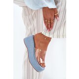 Boto Women's Slippers With Transparent Strap On Wedge Jeans Meltiana | shoptok.hr