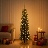  Umjetno usko božićno drvce s kuglicom 150 cm 150 LED lampica | shoptok.hr