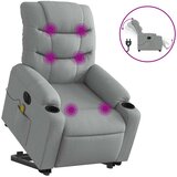  Električni masažni naslonjač na podizanje tkanina svjetlosivi | shoptok.hr