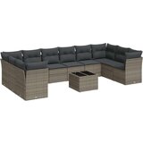 vidaXL 11-dijelni set vrtnih sofa od poliratana s jastucima sivi | shoptok.hr