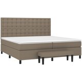  s oprugama i madracem smeđesivi 200x200 cm od tkanine | shoptok.hr