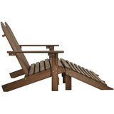  Vrtni dvosjed Adirondack od jelovine s otomanom smeđi | shoptok.hr