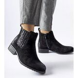 Gemre Black flat ankle boots with decorative insert Arnoux | Shoptok.si