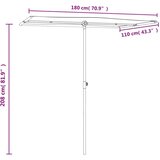 vidaXL Zunanji senčnik z aluminijastim drogom 180x130 cm sinje moder | Shoptok.si