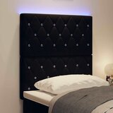  LED glava kreveta s LED trakama s uzglavljem Crna 80 cm Baršun | shoptok.hr