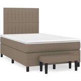vidaXL Krevet s oprugama i madracem smeđesivi 120 x 190 cm od tkanine | shoptok.hr