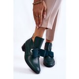 Kesi Skórzane Półbuty Z Zamszową Kokardką Zielone Thalia | Shoptok.si