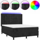  box spring s madracem LED crni 140x200 cm baršun | shoptok.hr