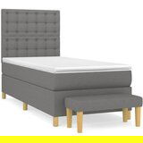 Maison Chic Box spring postelja - Vzmetna postelja z vzmetnico temno siva 90x200 cm blago SL11979, (21901569) | Shoptok.si