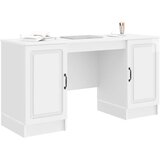  Miza z vrati Bela visok sijaj 142,5 x 50 x 75 cm Inženirski les, (5000283168) | Shoptok.si