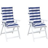  Jastučić za van 2 pcs Plava i bijela 120 x 50 x 7 cm Tkanina - 2 | shoptok.hr
