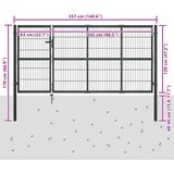  Vrtna vrata sa stupovima Čelik 350x120 cm Antracit | shoptok.hr