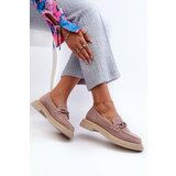 S. BARSKI Women's Suede Loafers with Flat Heels and Decorative D&A | Shoptok.si