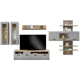 Mömax Viseča Vitrina Auris, Siva, Barva Hrasta | Shoptok.si
