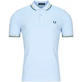 Fred Perry Polo majice kratki rokavi TWIN TIPPED Modra