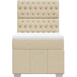  Okvir kreveta s oprugama i madrac krem 80x200 cm od tkanine | shoptok.hr