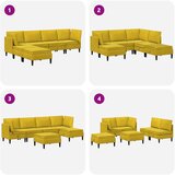  Set namještaja za dnevni boravak s jastukom 6 pcs Žuta Baršun | shoptok.hr