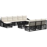 vidaXL Vrtna sedežna garnitura 11 pcs Črna poli ratan - - črna - 84.452 - 55 x 55 x 37 cm - 2025--Uvoz_3 | Shoptok.si