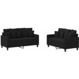  2-dijelni set sofa s jastucima crni od tkanine | shoptok.hr