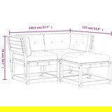 3-dijelni set vrtnih sofa s jastucima voštano smeđi od borovine | shoptok.hr