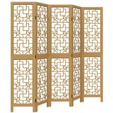  The Living Store Paravan 5-delni rjav trden les pavlovnije - Pregrada Za Prostor, (21494166) | Shoptok.si