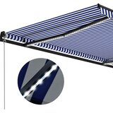 Tenda na ručno uvlačenje LED 300 x 250 cm plavo-bijela | Eponuda.com